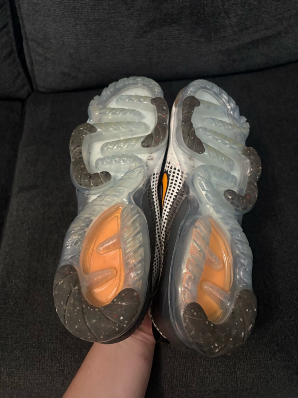 Nike Air VaporMax 2021 Flyknit White Black Orange Men’s Size 12 DM0025-101 - Picture 6 of 7